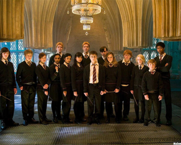 Legendary Gathering: Harry Potter and Gryffindor Housemates in Iconic Group