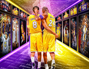 Kobe Bryant's jersey #8 and #24: dual retired