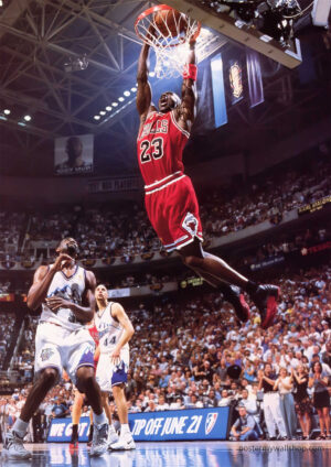 Michael Jordan: A Basketball Symphony in Red, White, and Black